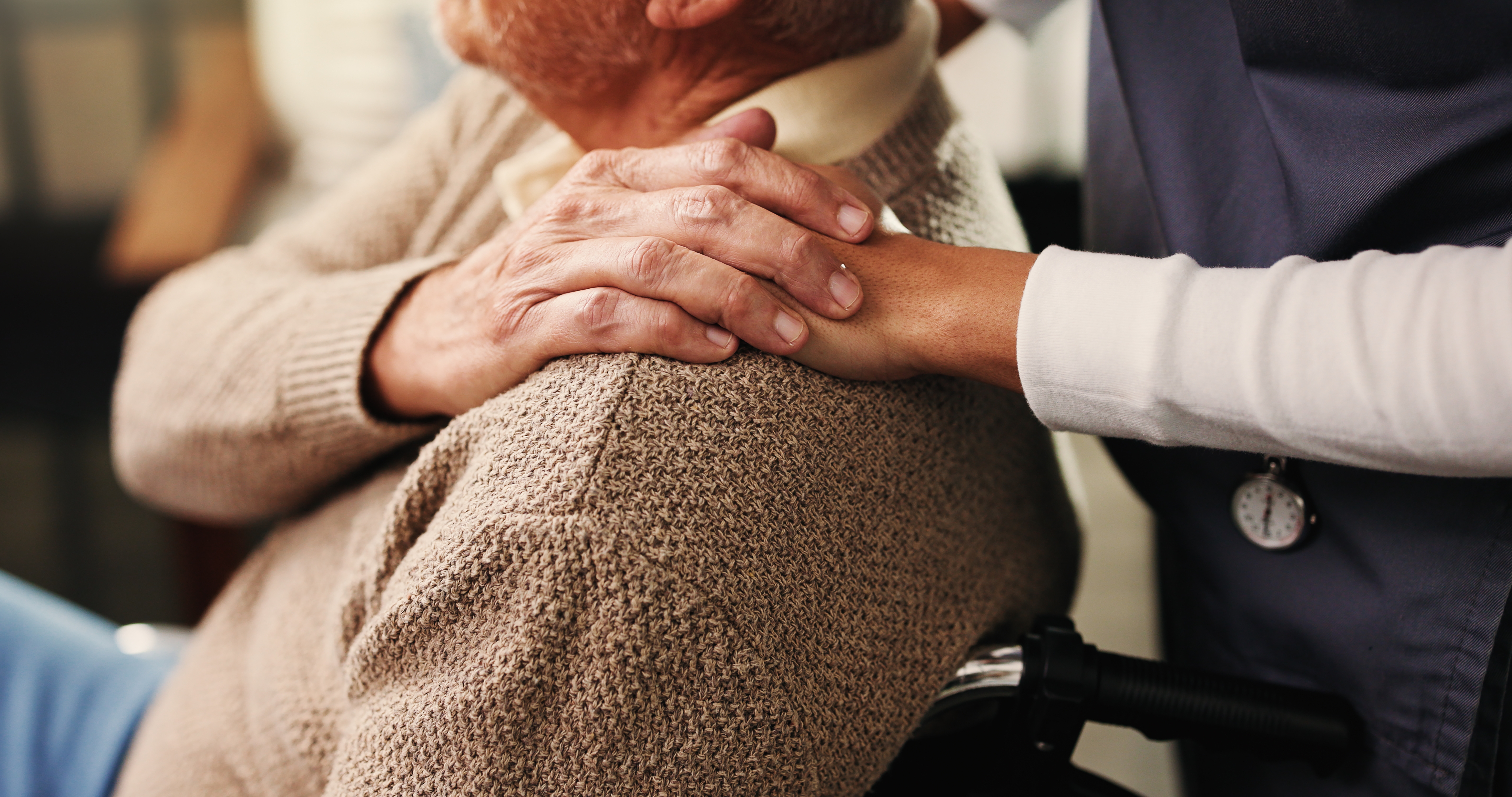 Anew Home Care caregiver embracing a senior client with warmth and comfort